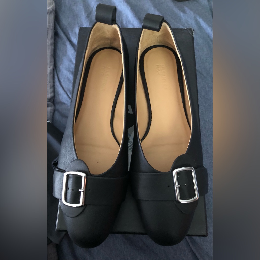 Jil Sander Shoes Navy-Style Black Leather Flats Women’s 8.5 9 Eu 39 Dustbag Nm